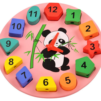 Geometric Shape Sorter Clock Panda