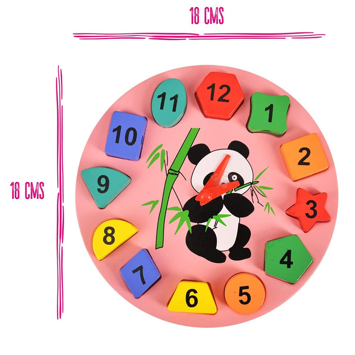 Geometric Shape Sorter Clock Panda