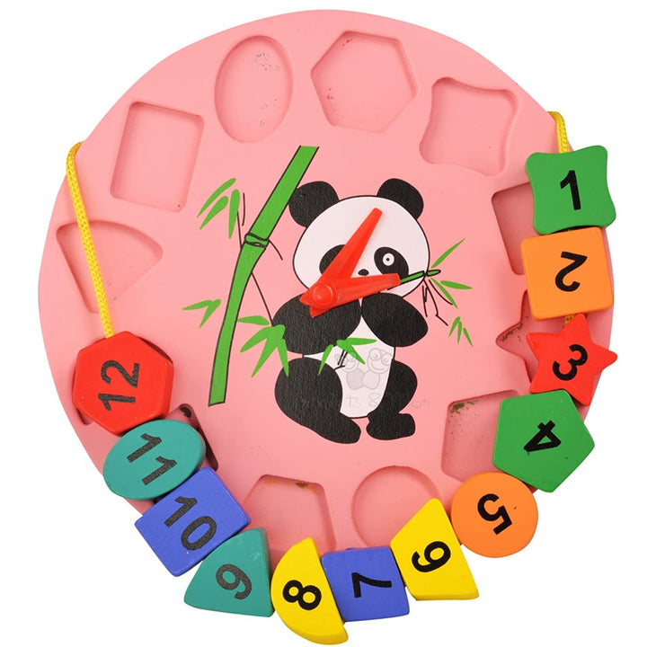 Geometric Shape Sorter Clock Panda