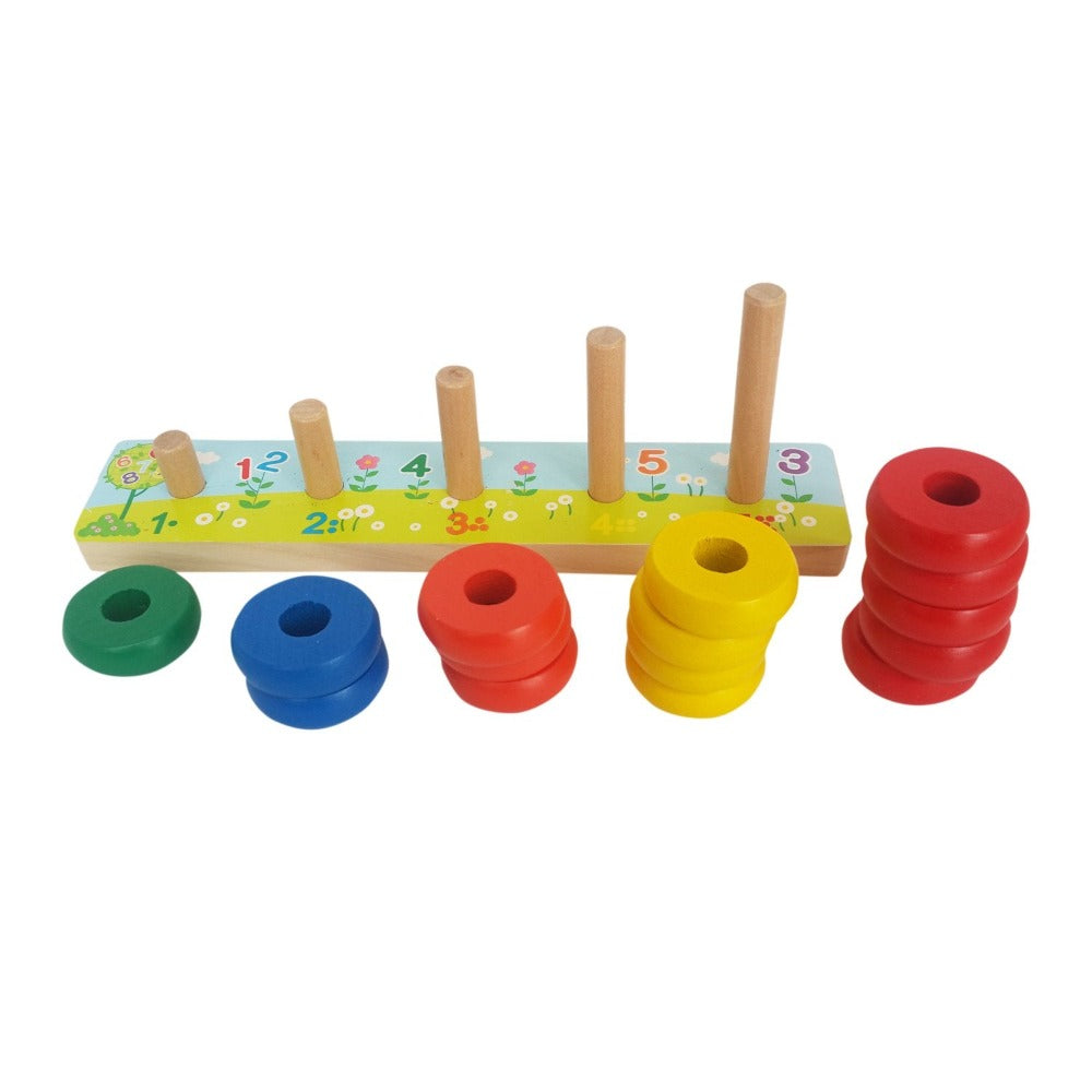 Rainbow Calculation Counting Stacker Math Toy - 15 Pieces (2-4 Years)