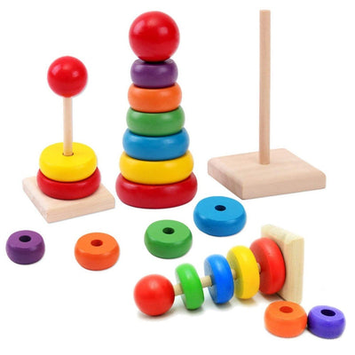 Rainbow Stacking Rings Tower Stack Up Nest Blocks