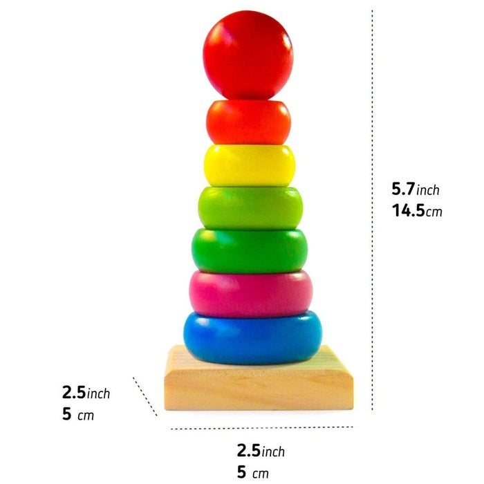 Rainbow Stacking Rings Tower Stack Up Nest Blocks