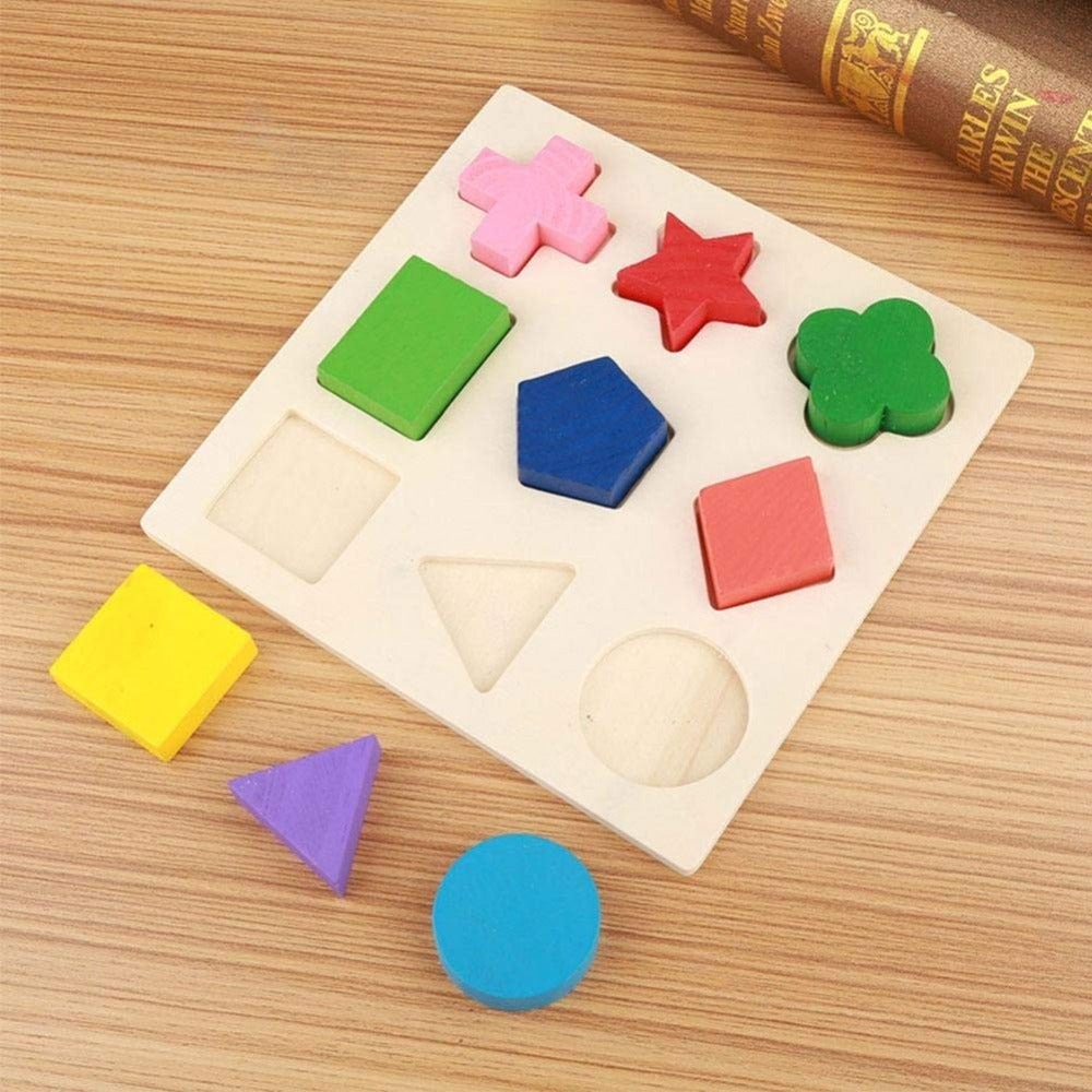 Geometry Shape Sorter Puzzle Boards Matching Jigsaw Building Blocks