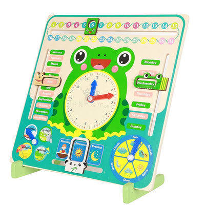 Calendar Clock Toy for Kids Learning (Frog Stand)