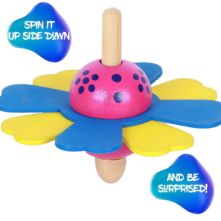 Spinning Tops (Flower Theme Pack of 3) for Kids