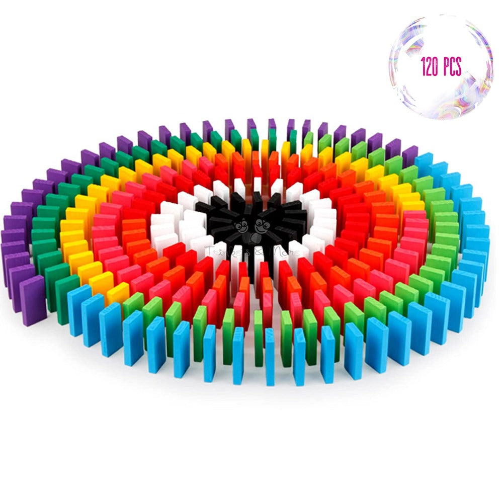 12 Colours Dominoes Toy Building and Stacking Game - 120 Pieces (3-6 Years)