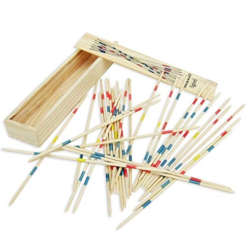 Mikado Wooden 31 Pick-Up Sticks Game for Adults and Kids (Pack of 4)
