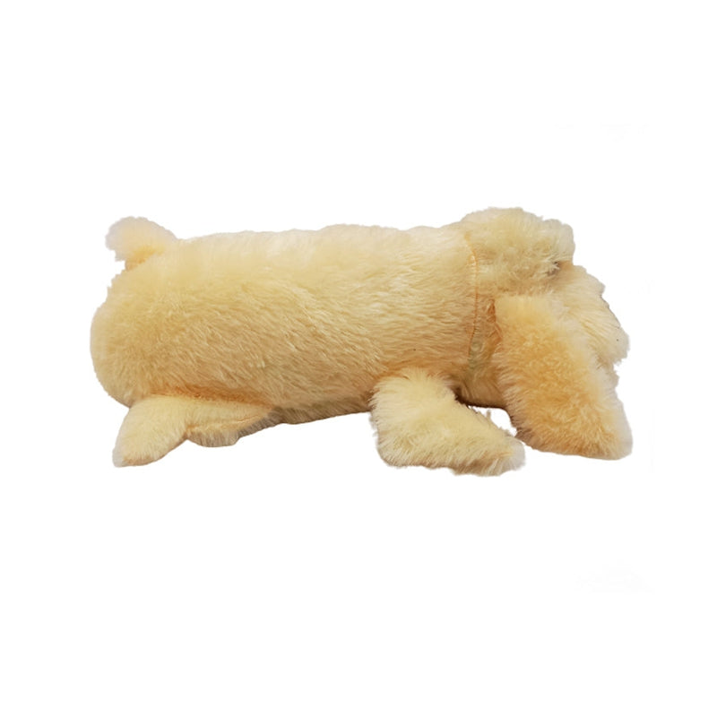 Flat Dog Soft Toy Beige