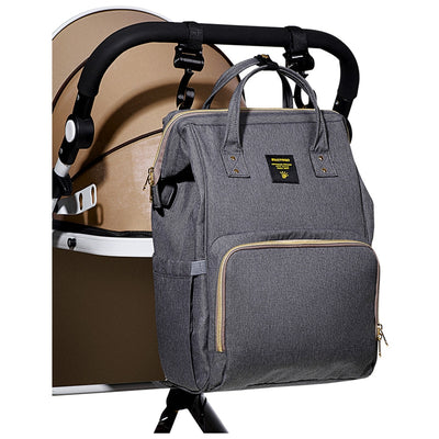 Diaper Bag - XL - Grey with Stroller Hooks