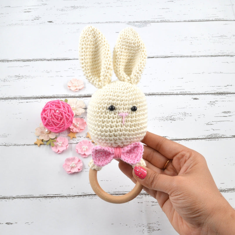 Crochet Rabbit Rattle Cum Soft Toy (3-12 Months)