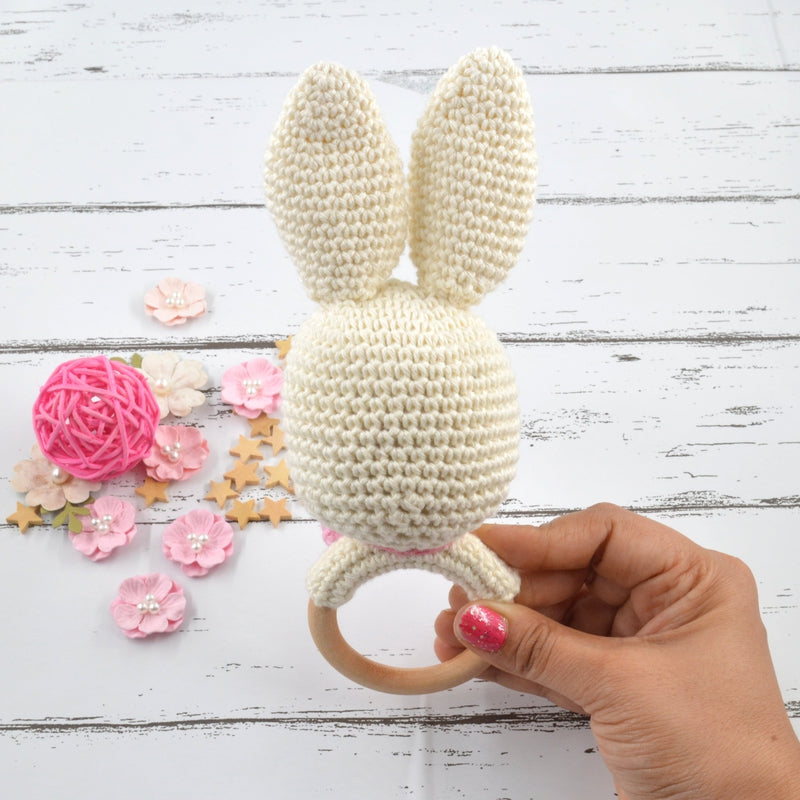 Crochet Rabbit Rattle Cum Soft Toy (3-12 Months)