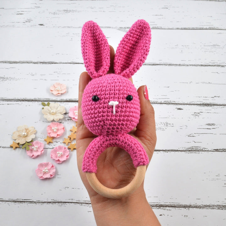 Pink Bunny Rattle Toy (3-12 Months)