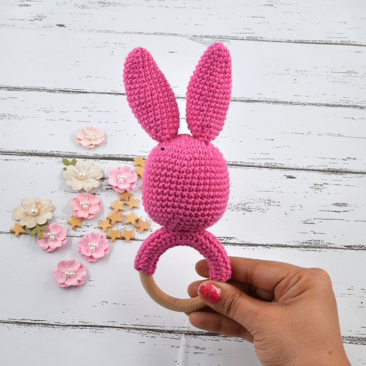 Pink Bunny Rattle Toy (3-12 Months)