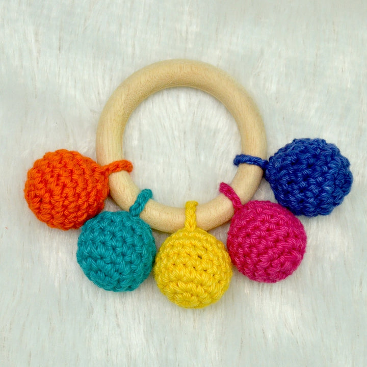 Multicolored Crochet Ring Rattle (3-12 Months)