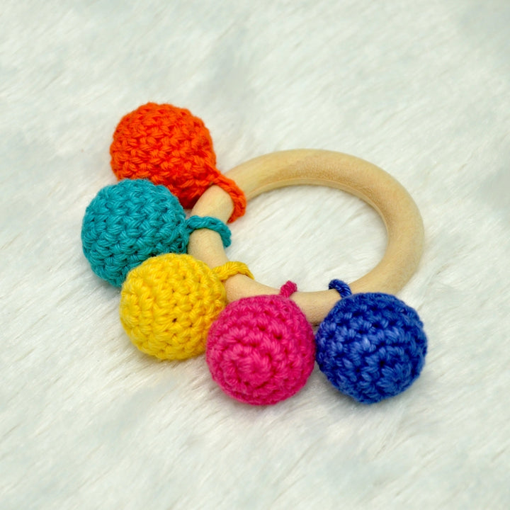 Multicolored Crochet Ring Rattle (3-12 Months)