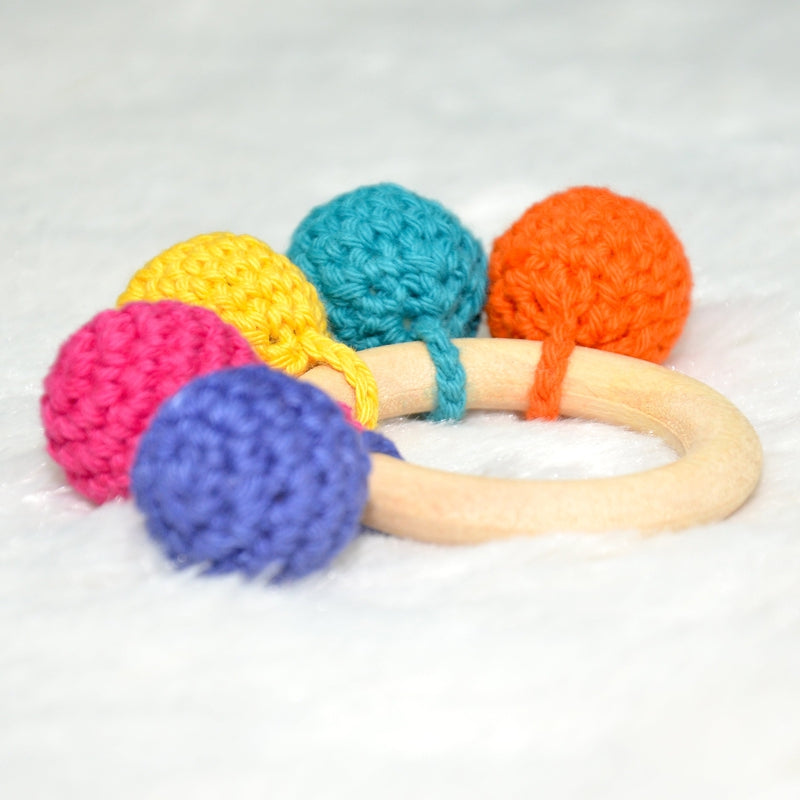 Multicolored Crochet Ring Rattle (3-12 Months)