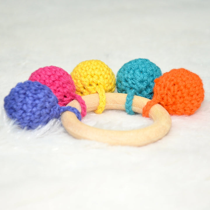 Multicolored Crochet Ring Rattle (3-12 Months)