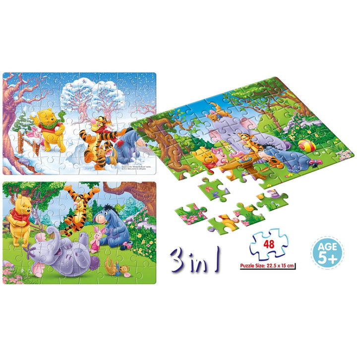 Winnie The Pooh - 3 in 1 Puzzle - 48 Pieces each