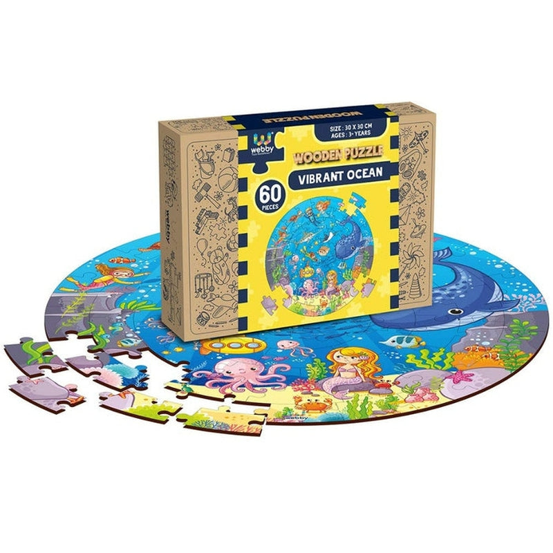 Wooden Ocean Jigsaw Puzzle, 60 Pieces, Multicolor