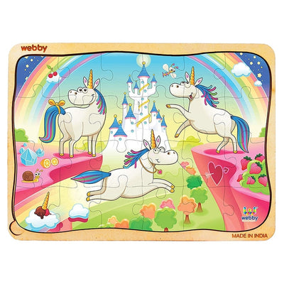 Unicorns Wooden Jigsaw Puzzle (24 Pieces) Multicolor