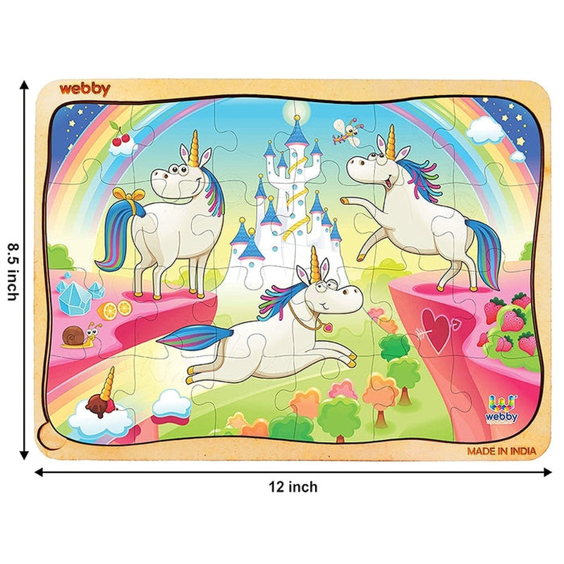 Unicorns Wooden Jigsaw Puzzle (24 Pieces) Multicolor