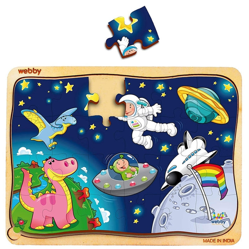 Space and more Wooden Jigsaw Puzzle (24 Pieces) Multicolor