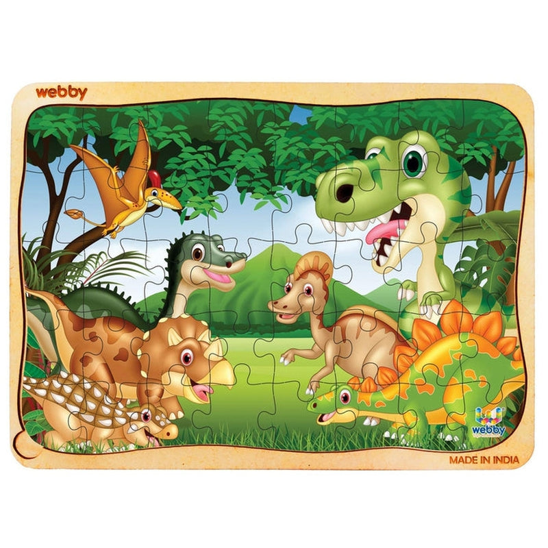 Dinosaurs in Jungle Wooden Jigsaw Puzzle (40 Pieces)