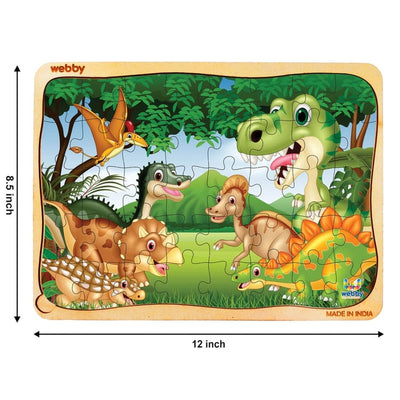 Dinosaurs in Jungle Wooden Jigsaw Puzzle (40 Pieces)