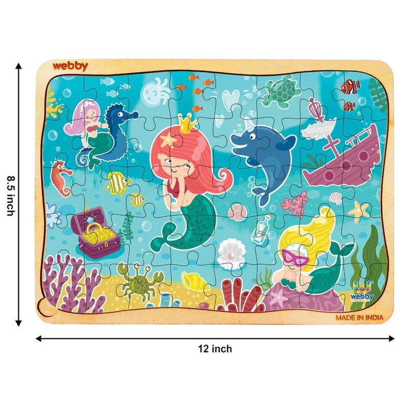 Cute Mermaid Wooden Jigsaw Puzzle (40 Pieces)