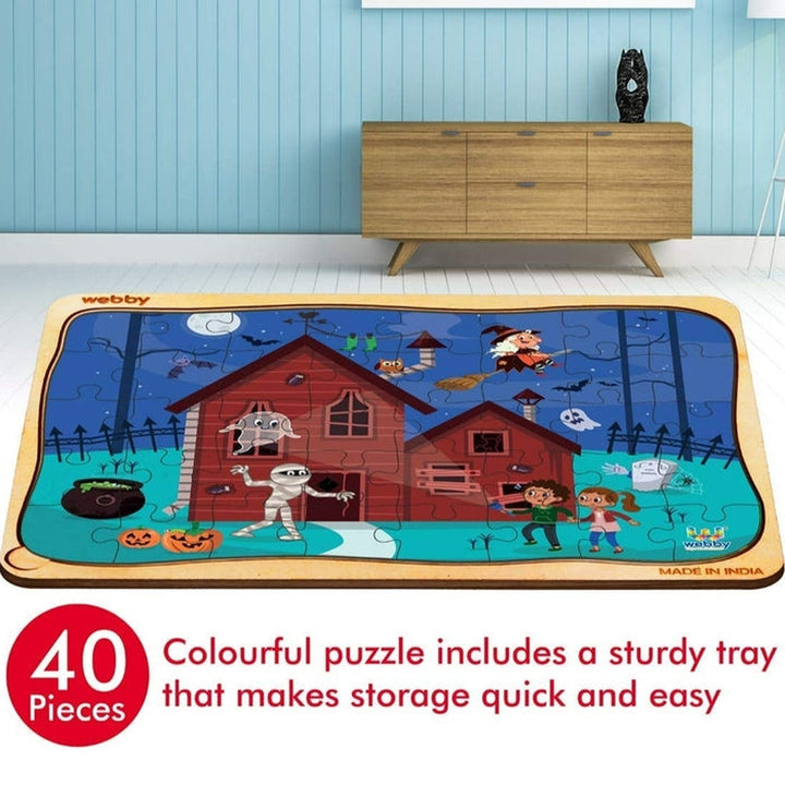 Haunted House Wooden Jigsaw Puzzle (40 Pieces)