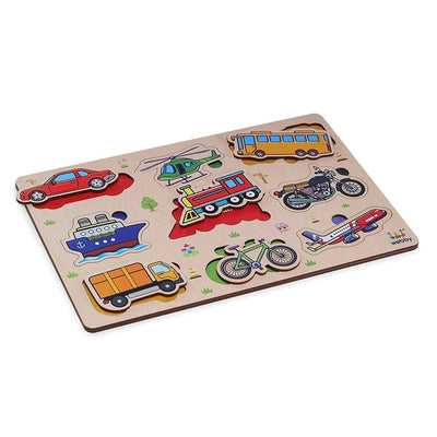 Public Transport Educational Wooden Puzzle for Kids