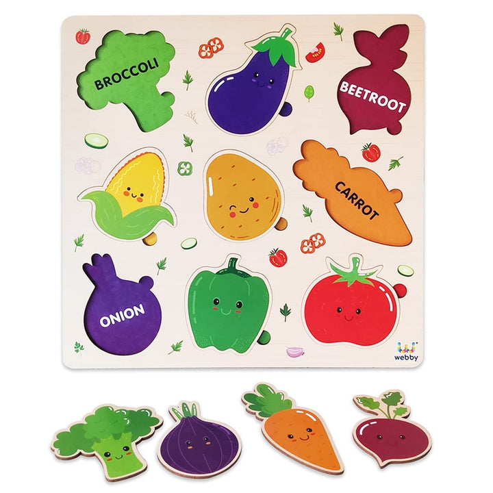 Vegetable Educational Pre School Wooden Puzzle