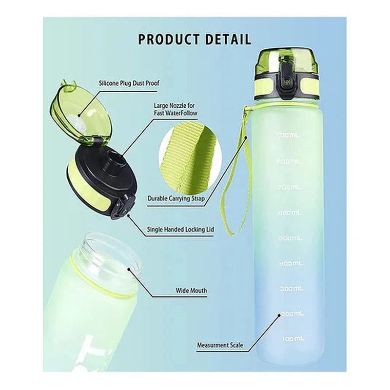 Unbreakable Water Bottle Blue Green - 1000 ml