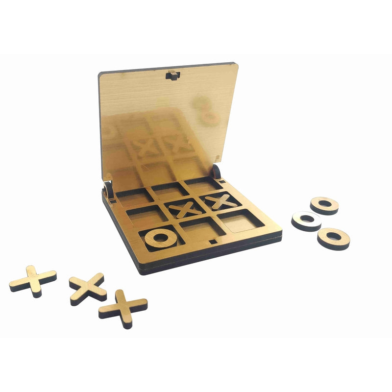 Wooden Tic Tac Toe Portable Game Strategy & War Games Board Game