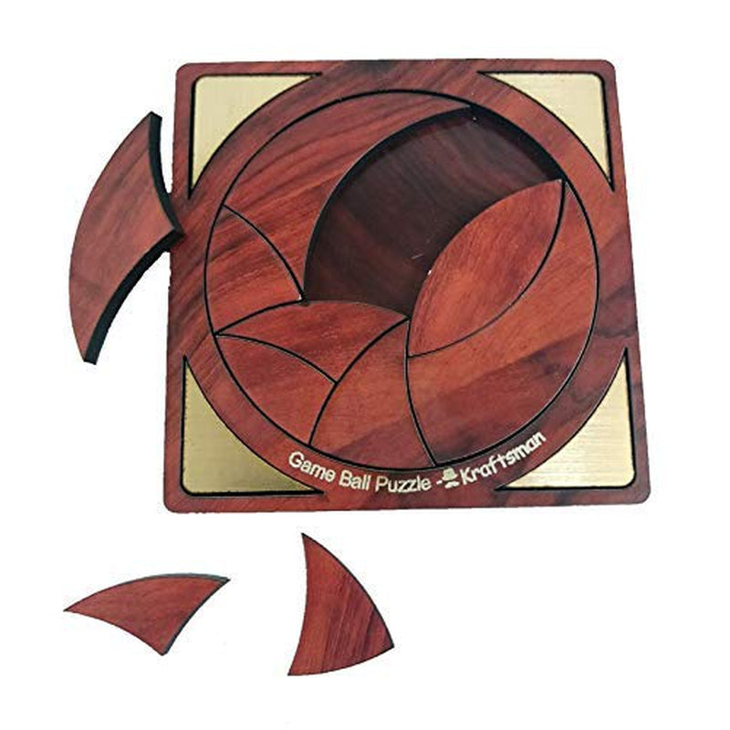 Portable Wooden Game Ball Puzzle | 10 Pieces Puzzle | Travel Pouch Included