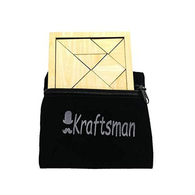 Portable Wooden Tangram Puzzle | 7 Pieces Puzzle Board | Travel Pouch Included