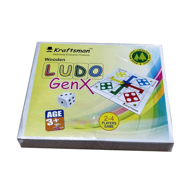 Wooden Portable Ludo Board Game | Travel Pouch Included for Pawns and Dice