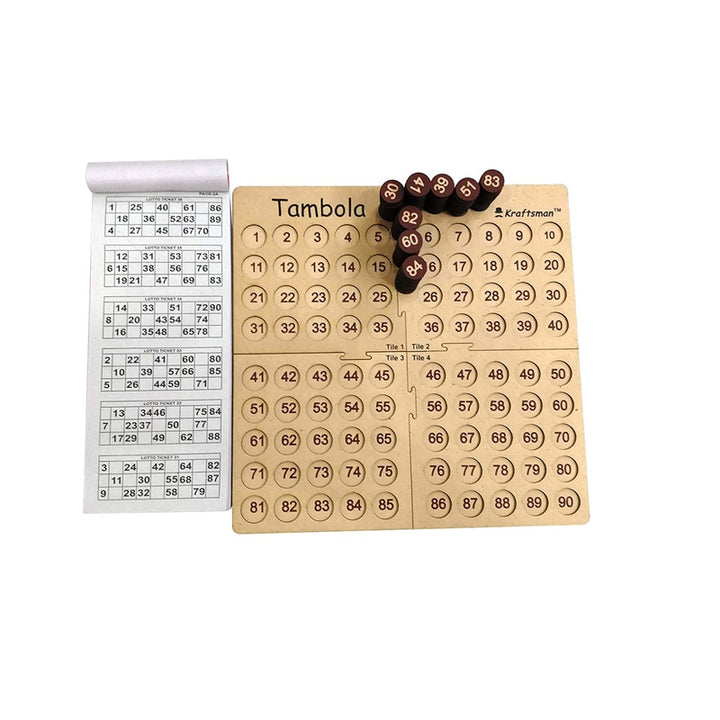 Wooden Portable Tambola Board Game with 600 Tickets