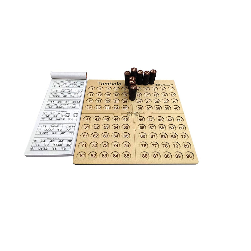Wooden Portable Tambola Board Game with 600 Tickets
