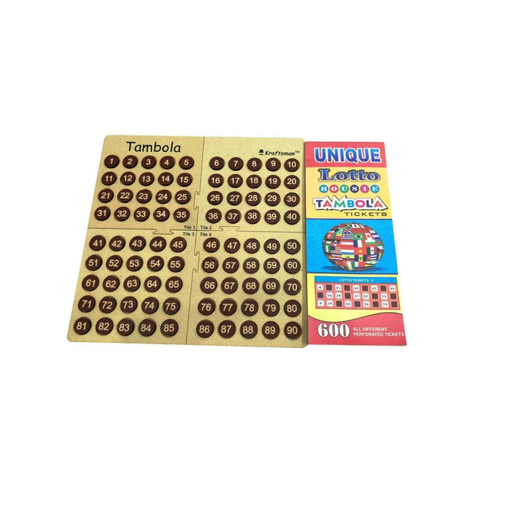 Wooden Portable Tambola Board Game with 600 Tickets