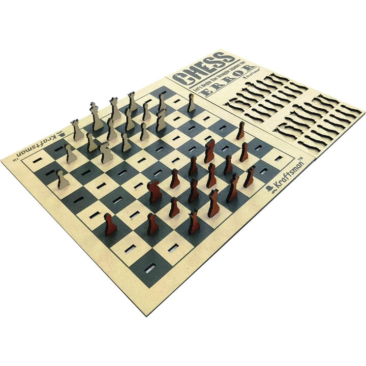 Wooden Chess & Checkers Combo Board Game | One Board Two Games