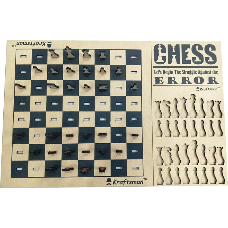 Wooden Chess & Checkers Combo Board Game | One Board Two Games