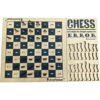 Wooden Chess & Checkers Combo Board Game | One Board Two Games