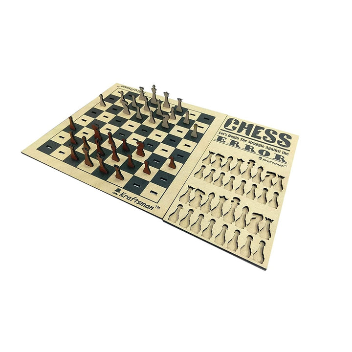 2-in-1 Wooden Chess & Checkers Board Game (6 Years till Grown Ups)