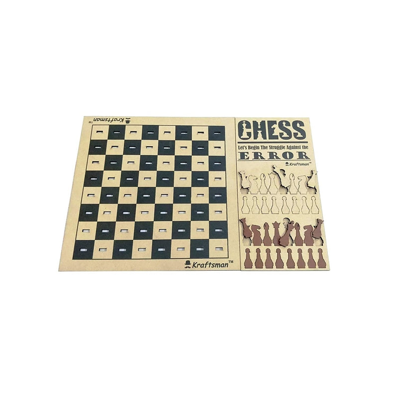 Wooden Chess & Checkers Combo Board Game | One Board Two Games