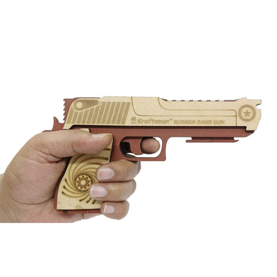 Semi-Automatic Wooden Rubber Band Shooting Blaster Toys for Kids & Adults with Target