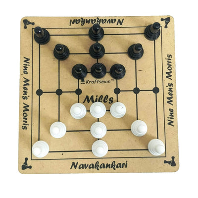 Nine Men's Morris | Navakankari | Daadi | Mills Travel Board Game