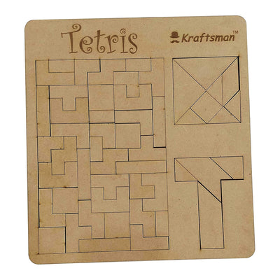 Wooden Tetris Block Jigsaw Puzzle Board (Tetris, Tangram, T Puzzle)
