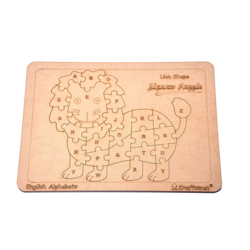 English Alphabets Wooden Jigsaw Puzzles Lion Shape Puzzle | Color Kit Included