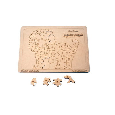 English Alphabets Wooden Jigsaw Puzzles Lion Shape Puzzle | Color Kit Included